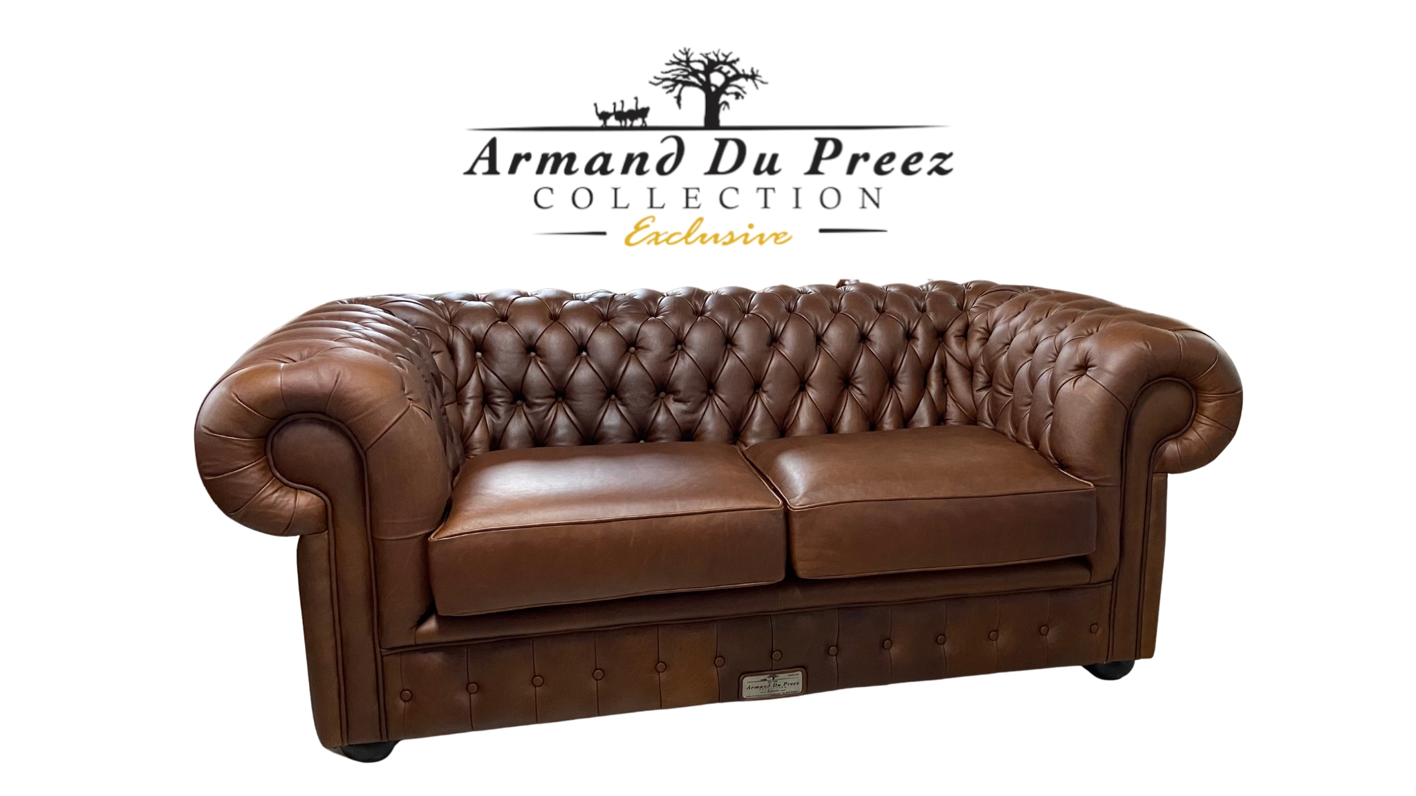 Chesterfield 3-Seater 2.1m Rustic Genuine Leather Couch | Furnworld International